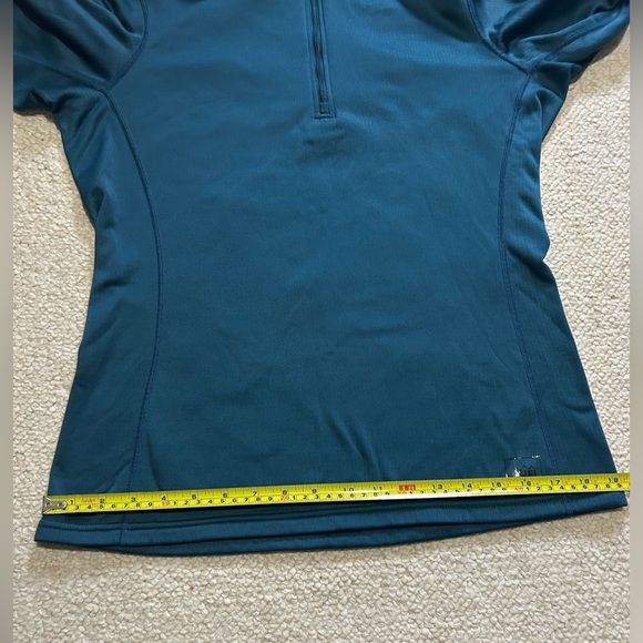 REI Teal Thermal Long Sleeve Workout Top size Medium Polartec. 1/4 zip. - Picture 10 of 11